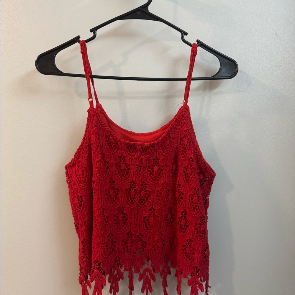 Red Lace Women’s Top